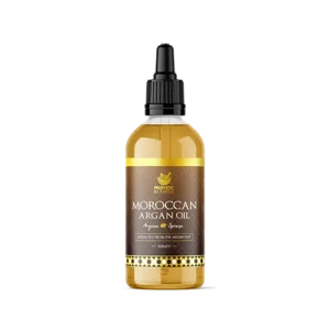 100% organic raw moroccan argan oil cold-pressed in a 100ml dropper bottle product image on prophetic blends