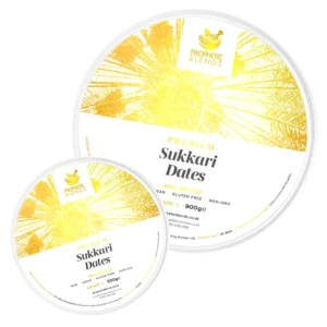 featured image of organic dry sukkari dates with both 500g & 900g size options