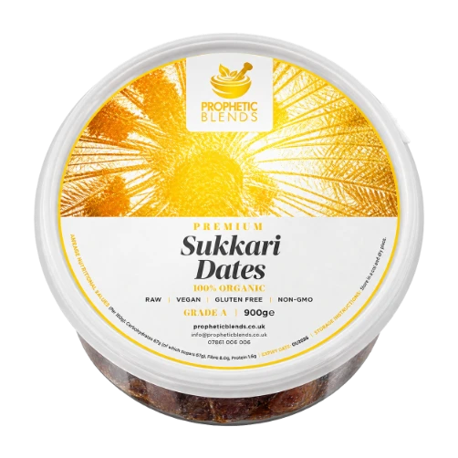 premium organic dry sukkari dates from al qaseem 900g size non gmo gluten free vegan product by prophetic blends