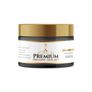 30g container of organic shilajit resin sun-dried paste extract from the himalayan mountains of pakistan with premium prophetic blends product label