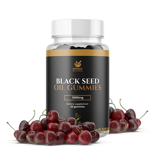 premium cherry flavour black seed oil gummies 3000mg product image prophetic blends