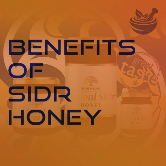 benefits of sidr honey featured image with golden orange decorative gradient effect