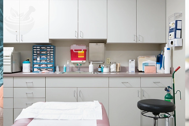 medical exam room showing research on black seed anti-inflammatory effects and joint relief