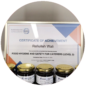 food hygiene and safety for caterers level 2 awarded to co-founder of prophetic blends